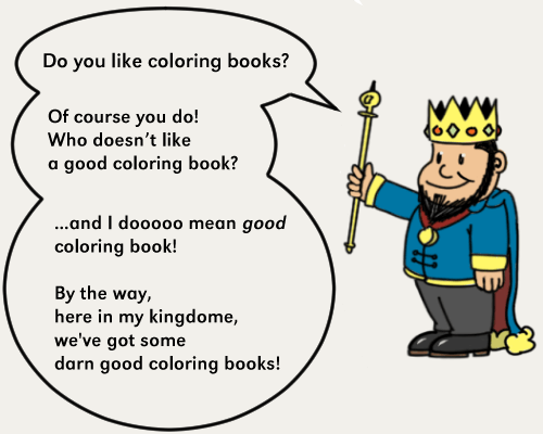 the king likes coloring books the king likes coloring books