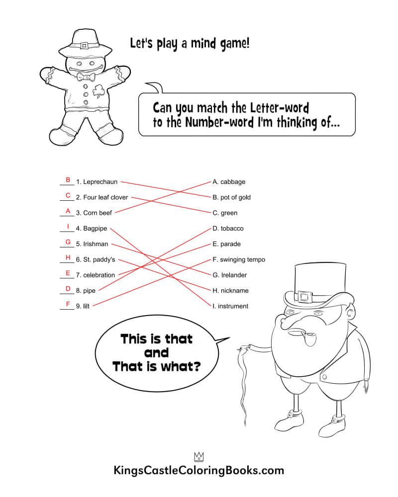 Word-match with Answers coloring book Word-match with Answers coloring book