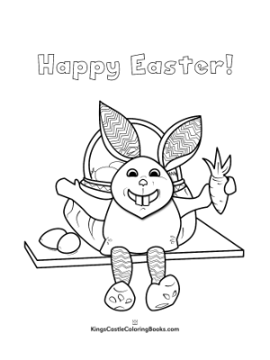 easter bunny free coloring page