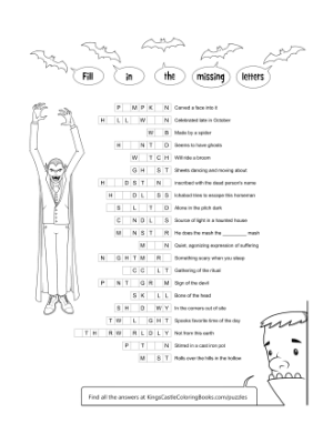 halloween puzzle page