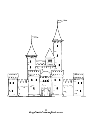free castle coloring page