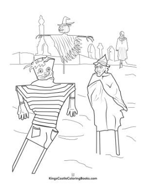 scarecrows to color free coloring page