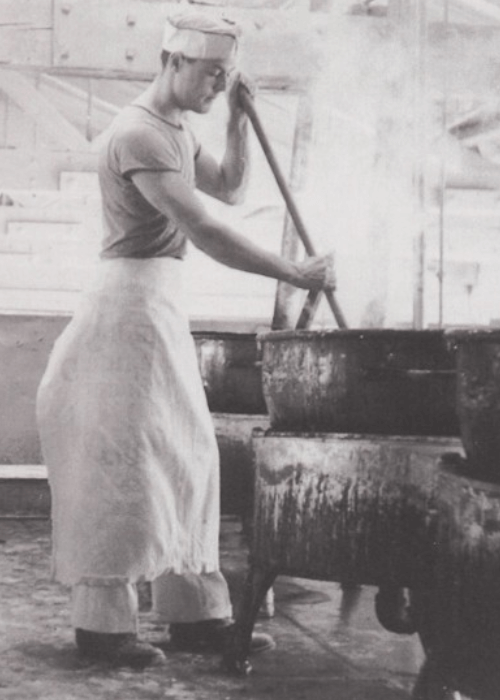 stirring a confection