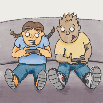 kids playing video game vs. coloring books kids playing video game vs. coloring books