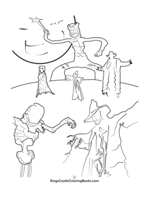 halloween creeps coloring page